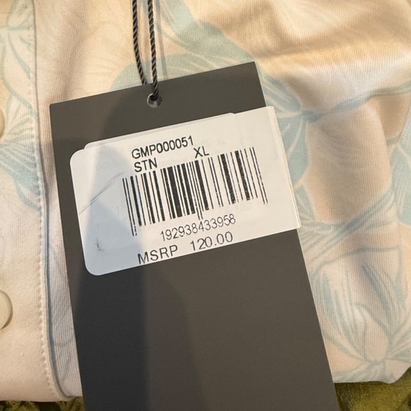 G/Fore Men's XL Stone Stamped Floral Tech Jersey Polo MSRP $120 - Picture 6 of 7